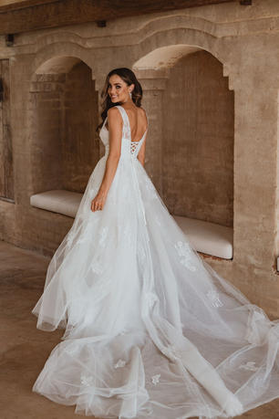 Tania Olsen Byron gown, Byron Tania Olsen, Byron wedding dress, Byron TC342, TC342 Byron, Structured bodice,
Spaghetti straps,
A-line silhouette,
Floor length skirt,
Beaded lace, tulle and glitter tulle fabrication,
Long train,
Fully lined,
Inner bra cups,
Back zipper, Vintage white, Style code: TC351, tulle, princess gown, sparkles, sequins, lace, Ivory, Ivory & Nude, Lace, train, sweetheart neckline, strapless, beading, sparkles, tulle skirt, A-line, Princess skirt, Bridal, bridal Mandurah, Mandurah brides, brides in Mandurah, bridal dresses Mandurah, brides of Perth, bridal shops Mandurah, bridal shops Perth, wedding dresses Mandurah, wedding dresses Perth, brides on a budget, budget brides, under $1000 dresses, wedding gowns, wedding gowns Mandurah, Mandurah bridal gowns, modern bridal gowns, bridal Australia, designer bridal gowns, designer dresses, brides Perth, beautiful bridal gowns, affordable wedding dresses, dresses, weddings Mandurah, bridal trends, new bridal gowns, zoo bridal.