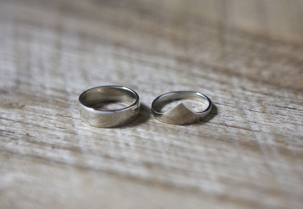 Miniature : Bague Petite Princesse deux pièces en argent 925 faite à la main, bijoux artisanaux québécois La Galante