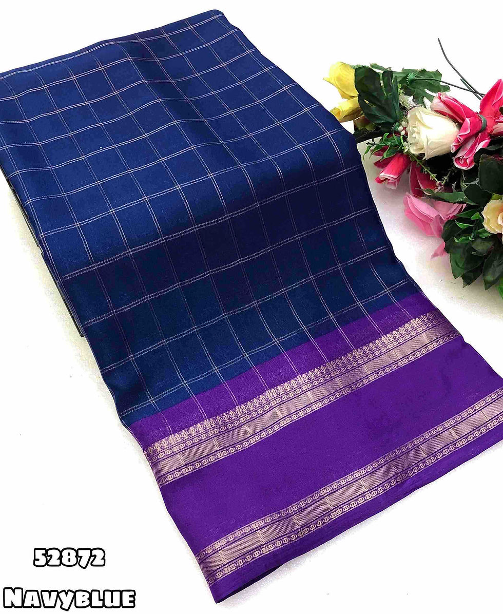 Thumbnail: Moss Chiffon Chex Weaving Saree