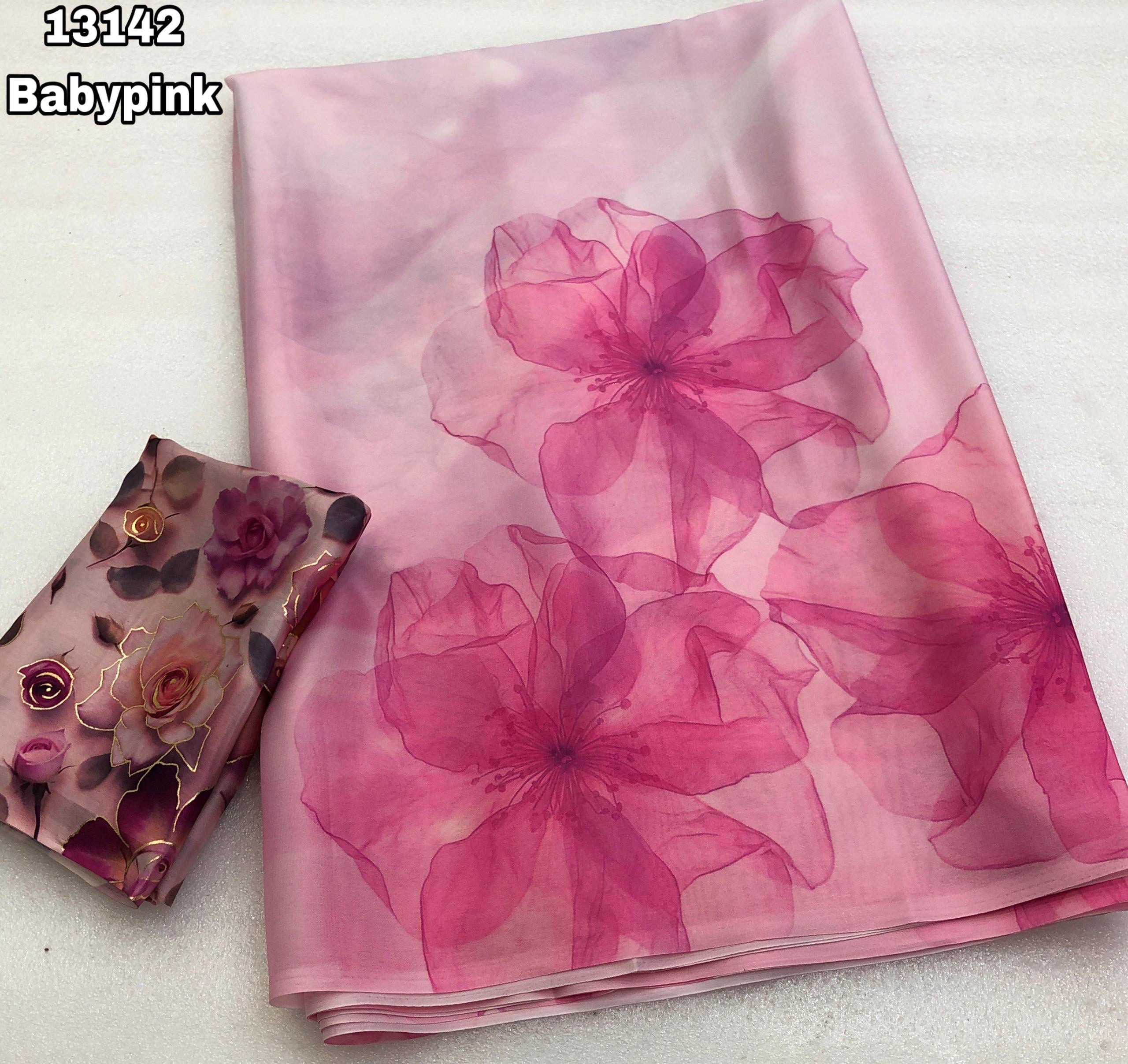  Soft Weightless Georgette Floral Digital Print Fancy Saree