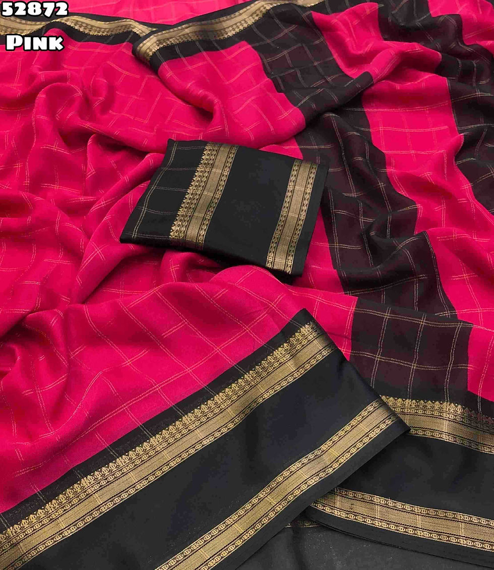 Thumbnail: Moss Chiffon Chex Weaving Saree