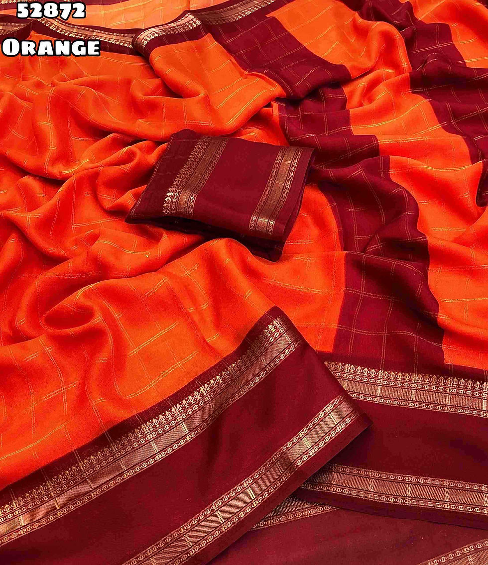 Thumbnail: Moss Chiffon Chex Weaving Saree