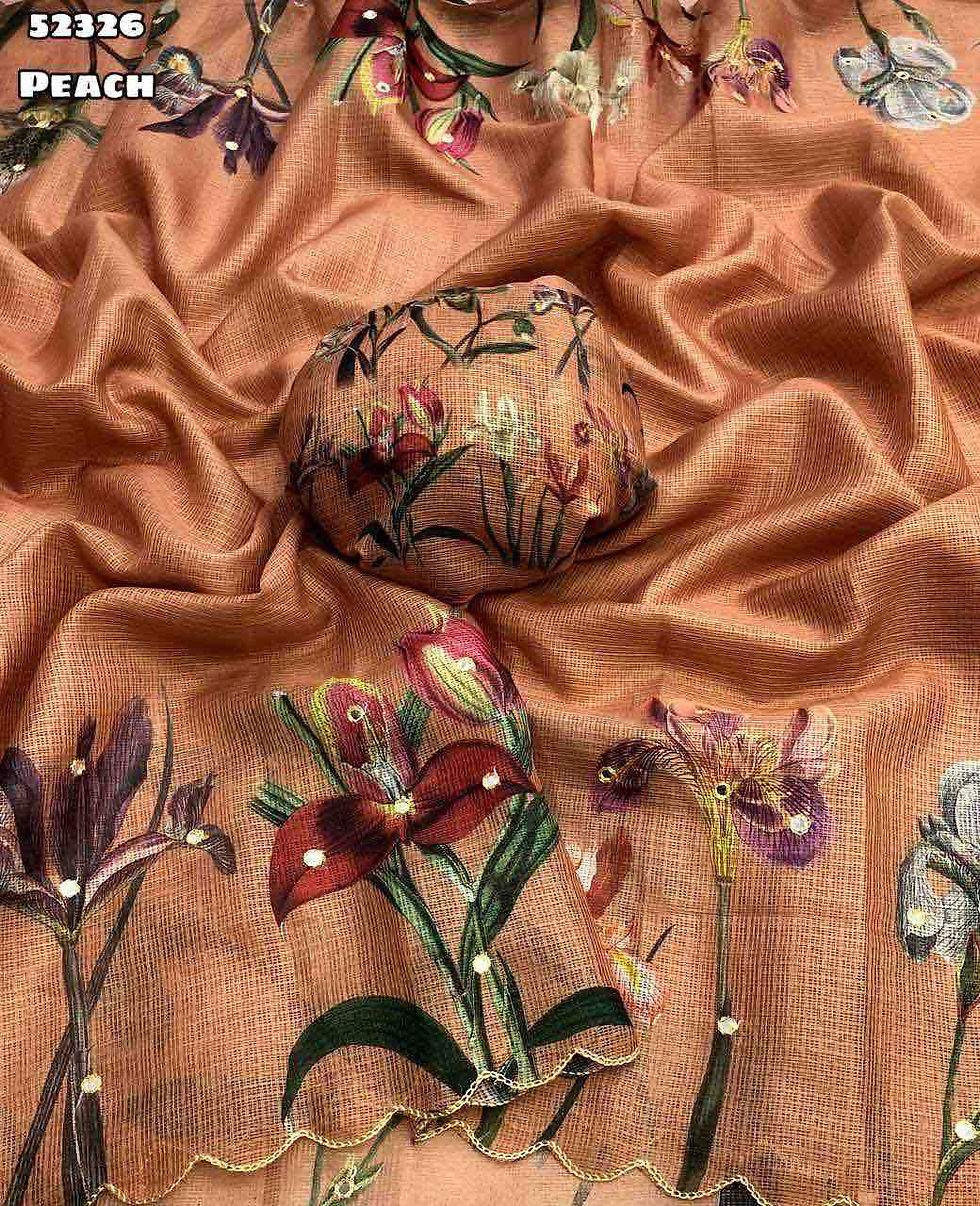 Thumbnail: Soft Kota Chex Printed Saree