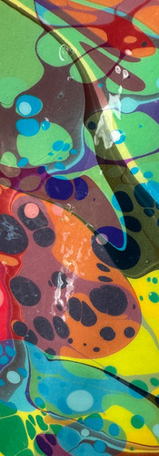 Colorful shapes layered on top of each other.