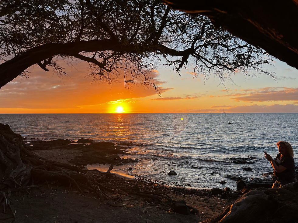 Sunset over the ocean on the Big Island