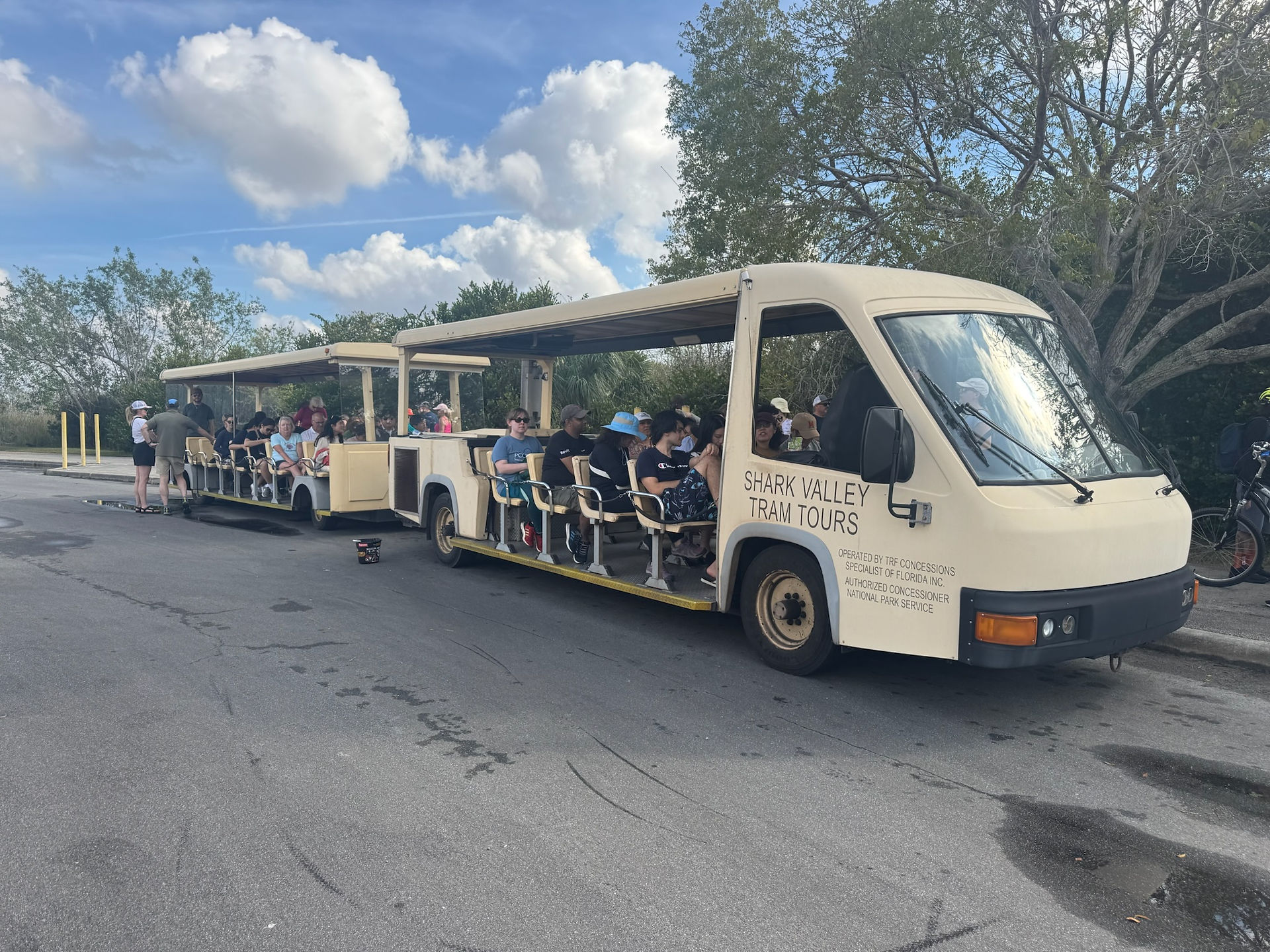 Our snazzy vehicle at Shark Valley Tram tours in Everglades National Park