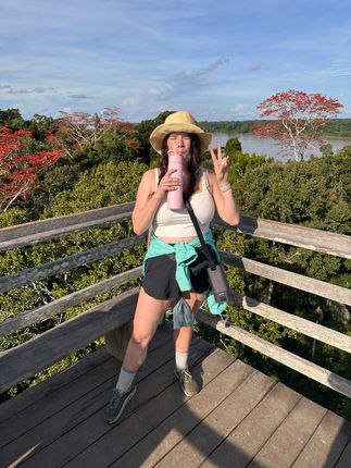 Staying hydrated during Canopy Walk excursion with Inkaterra Hacienda Concepcion
