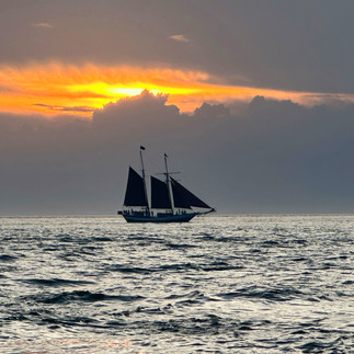 Pirate ship during sunset at Mallory Square in Key West