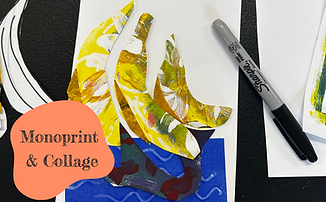 Monoprinting & collage at Place des Arts