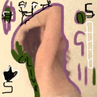 The Five of Clives - 20cm x 20cm Photograph and Paint App on Canvas