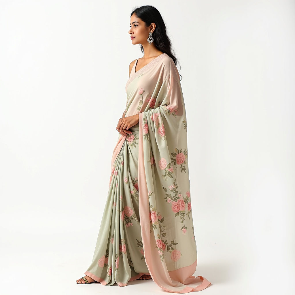 Floral Chiffon Drape
