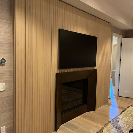 finished fireplace and tv