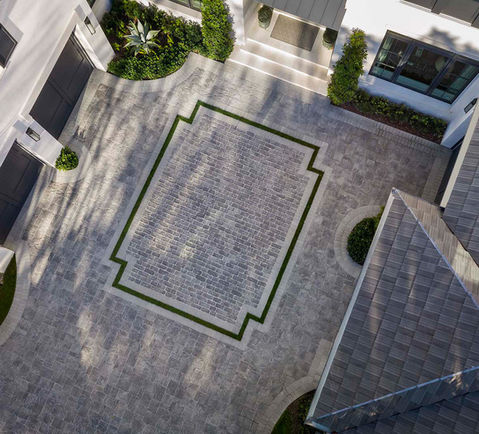 Aerial View of Driveway with Turf