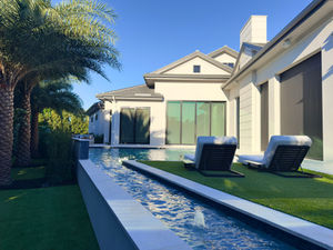 Elevated pool and turf deck