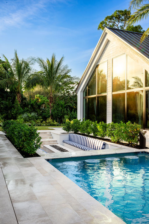 Pool and sunken fire pit