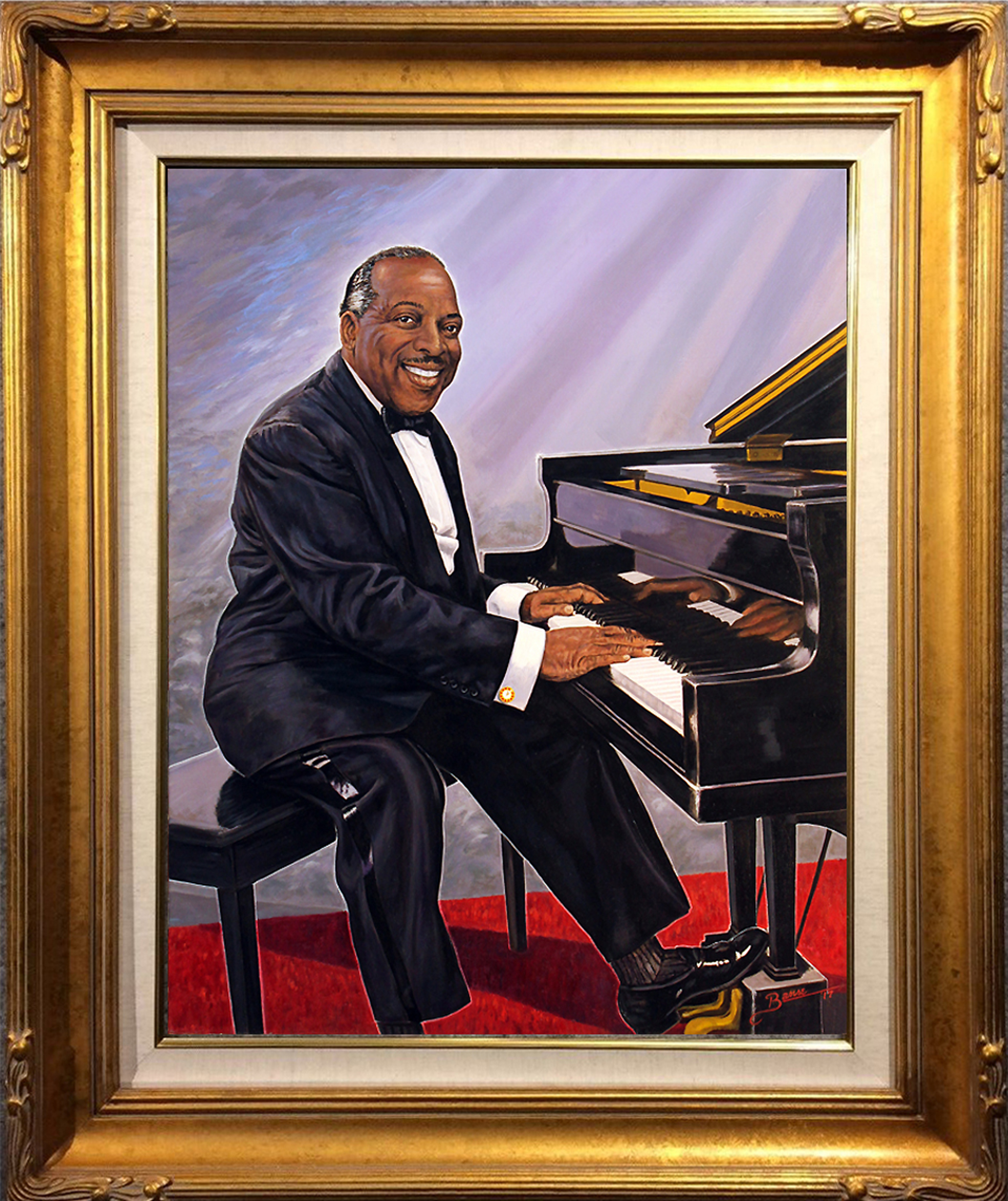 Count Basie ( 24 x 30 Oil On Linen Canvas ) ( Simulated Frame )