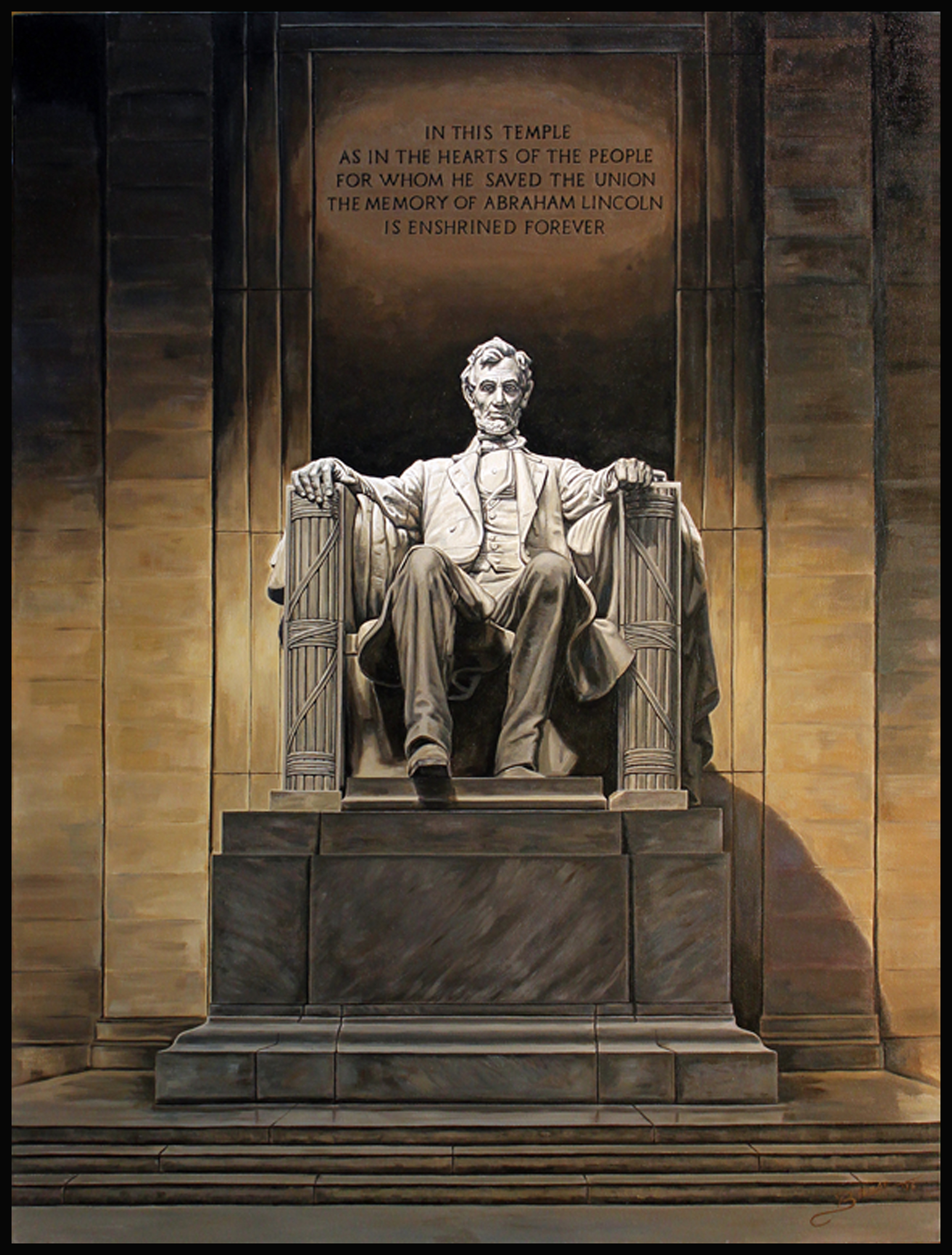 Lincoln Memorial ( 2016 - 30 x 40 Oil On Linen Canvas )