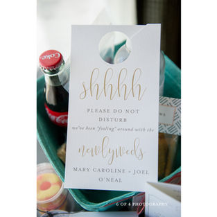 Custom Do Not Disturb Door Hanger | We Partied Too Hard with the Newly Weds | Paper Daisies