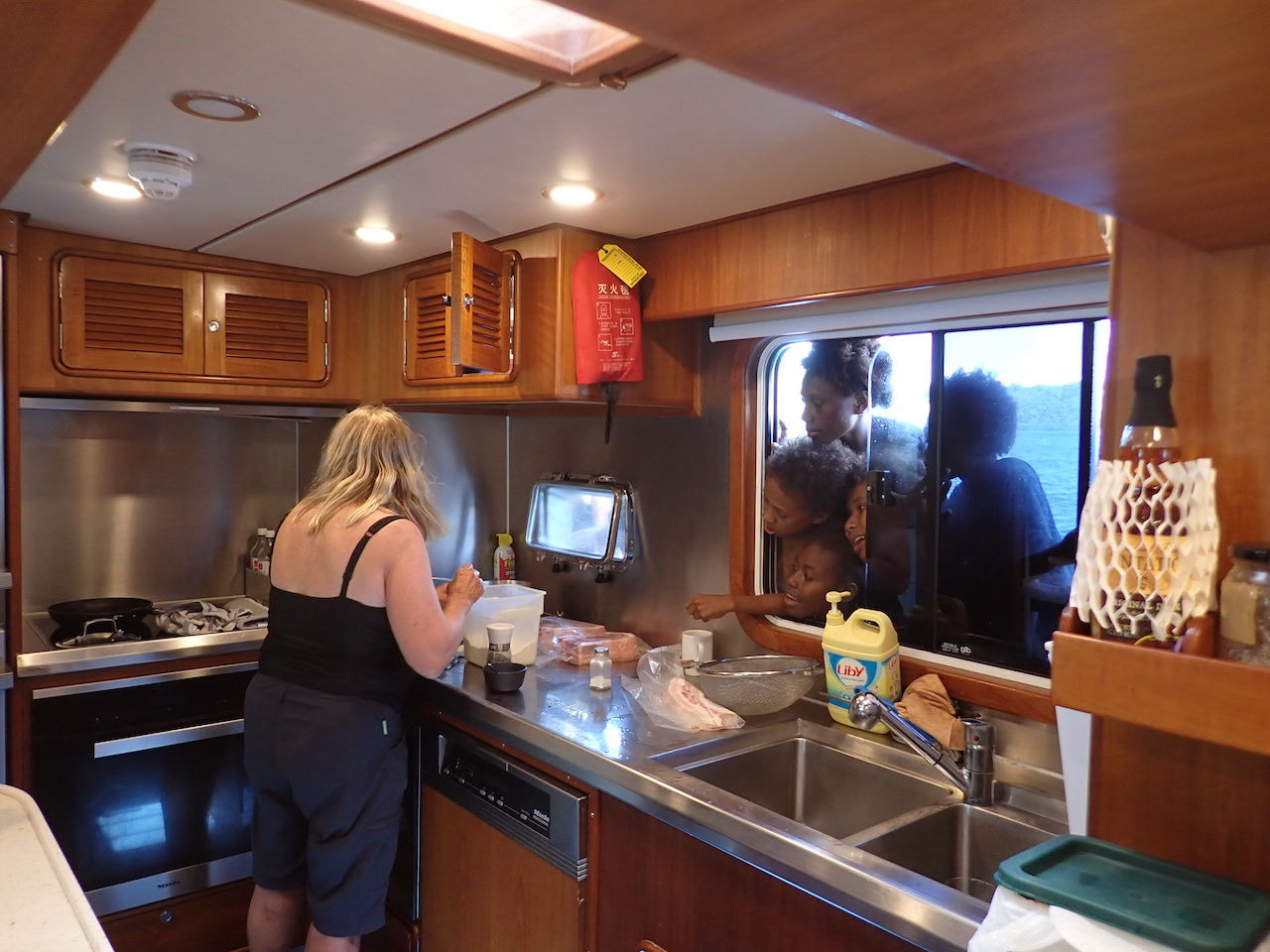 Always an audience at Santa Cruz Islands, Solomon Islands - Strannik Ocean Voyages