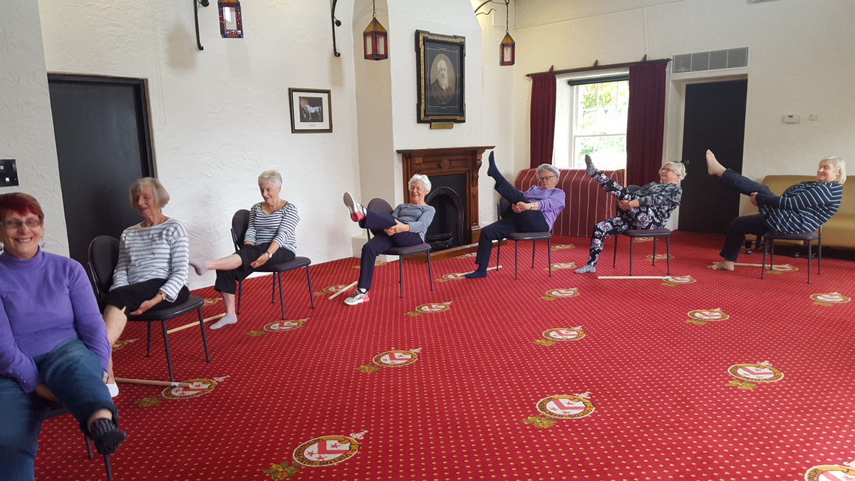 Senior citizens participating in a Your Space Community Pilates mat class at the Mary Potter Centre Christchurch
