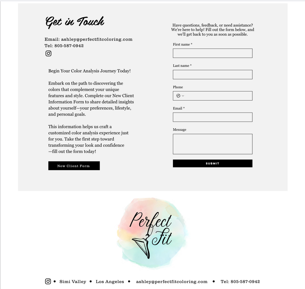 Perfect Fit Website Preview 2
