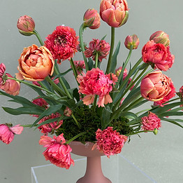 Floral arrangement with pink/blush ranunculus flower