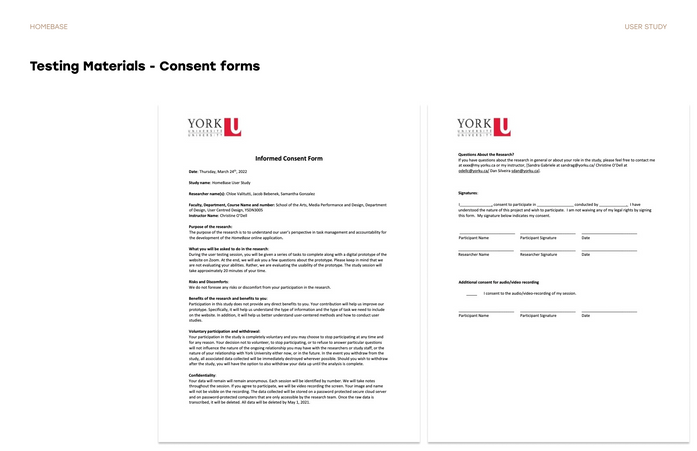 Consent forms