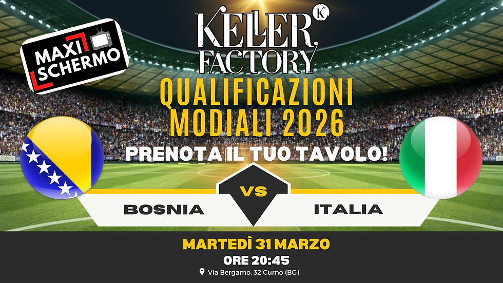 Bosnia Vs Italia su Maxi Schermo - Qualificazioni Mondiali