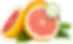Juicy pink grapefruit halves, organic label