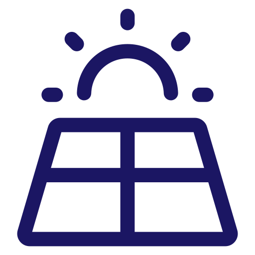 Solar panel with sun icon
