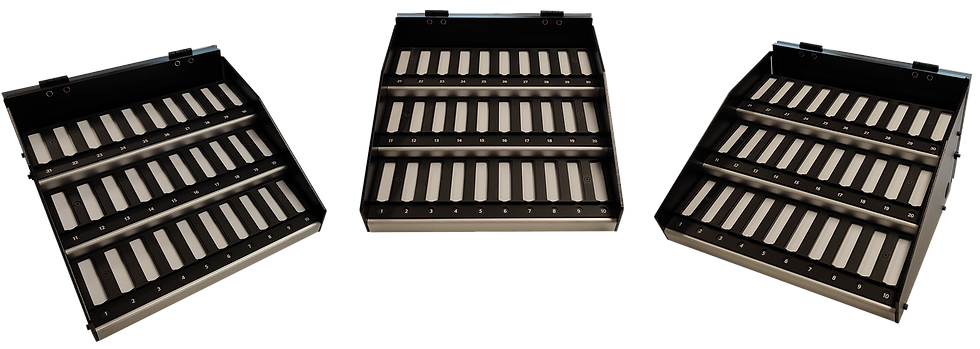 Tray system for storing 30 or 60 classified balance wheel components in precision watchmaking