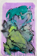 Kunstwerk / Acrylfarbe auf Papier von Hendrik Clausen / Henry Barhocker