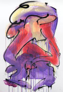 Kunstwerk / Acrylfarbe auf Papier von Hendrik Clausen / Henry Barhocker