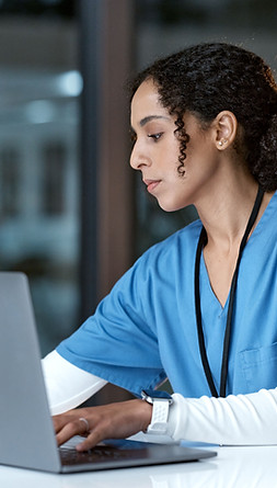 research-writing-doctor-black-woman-with-notebook-medical-report-healthcare-schedule-hospi