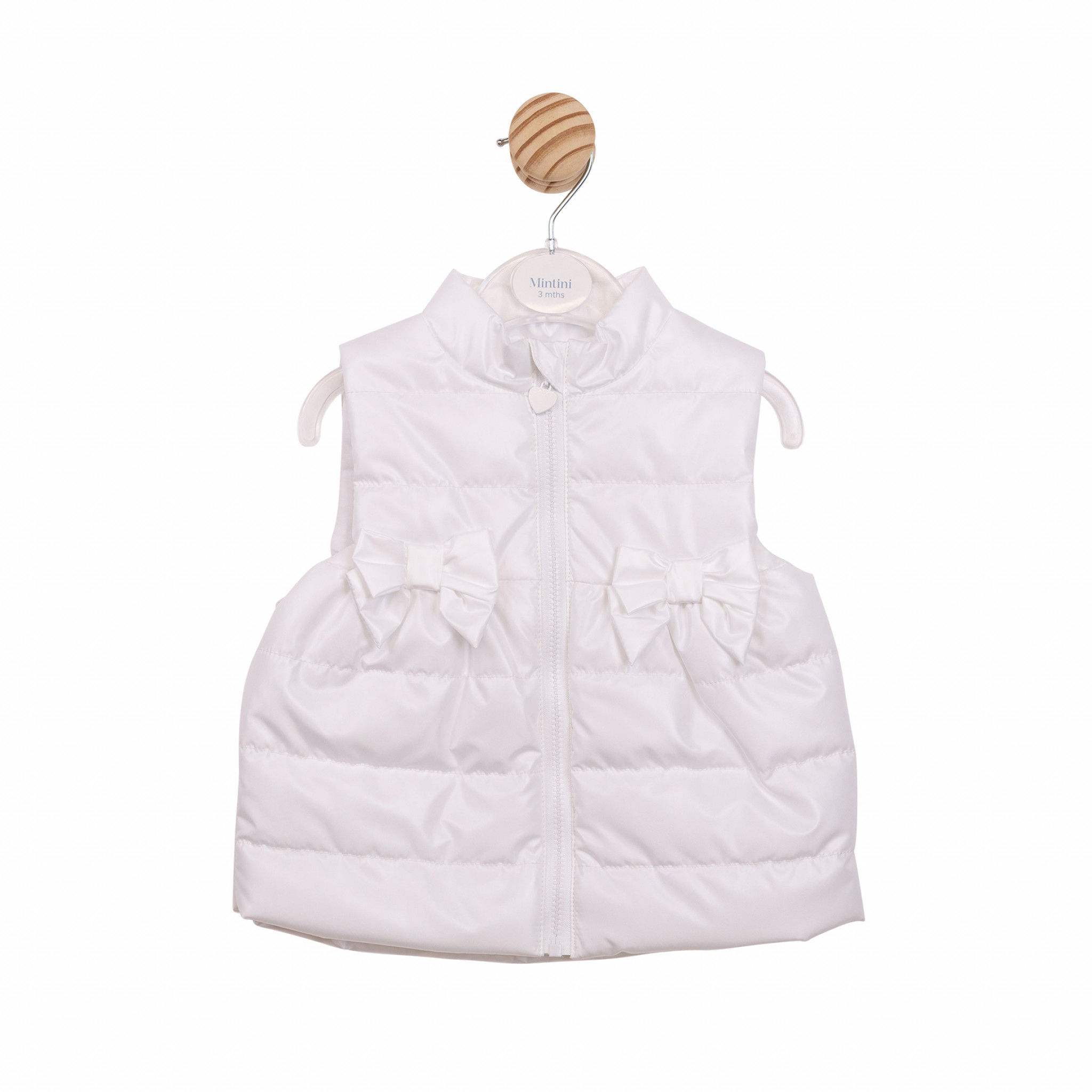 Baby Girls White Bow Gilet