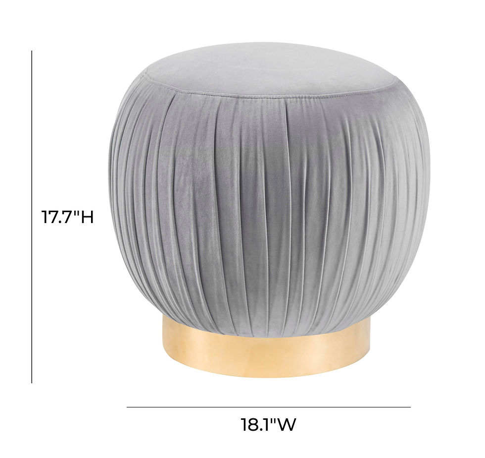 Thumbnail: Tulip Grey Velvet Ottoman