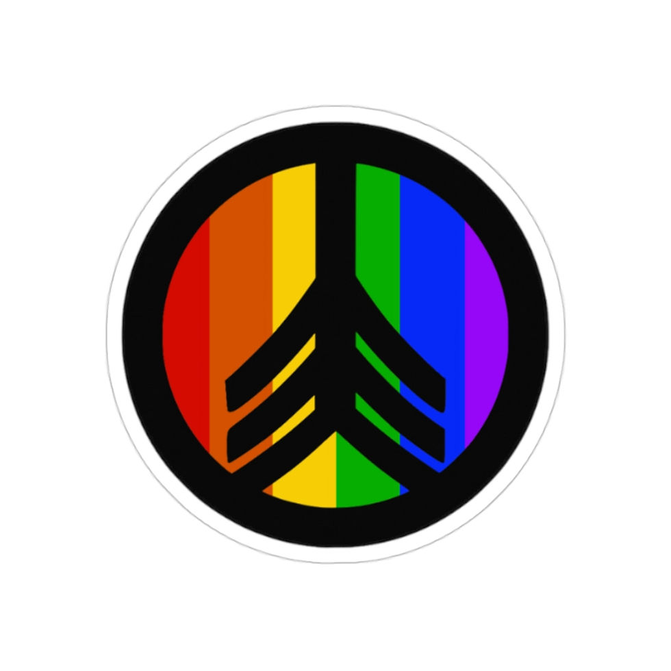 Thumbnail: Black Rainbow Transparent Outdoor Stickers, Die-Cut, 1pc