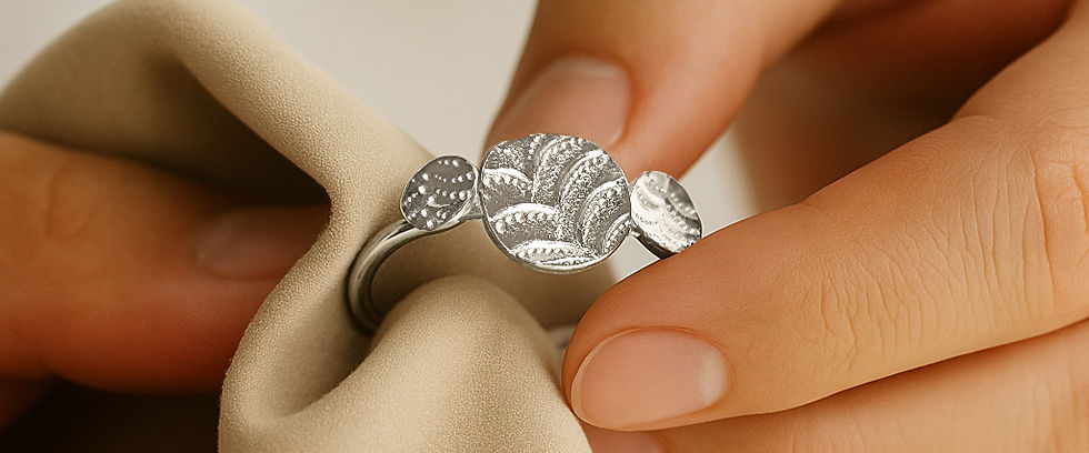 nettoyage chiffon doux bague en argent