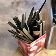 ciselets clairs : tarçoirs droit et courbes 