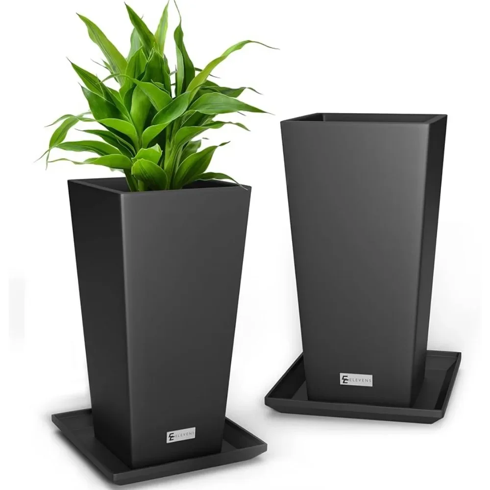 Large Tapered Square Planters- Indoor Outdoor pots for plants