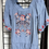 Thumbnail: SOLD - Umgee  Blue Embroidered Peasant Top
