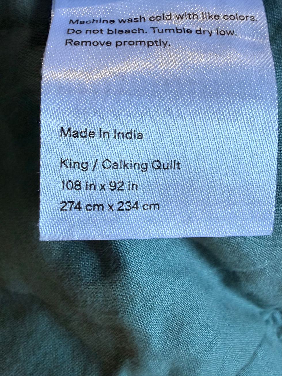 Thumbnail: Quince King/Cali King Ocean Blue European Linen Lightweight Box Quilt