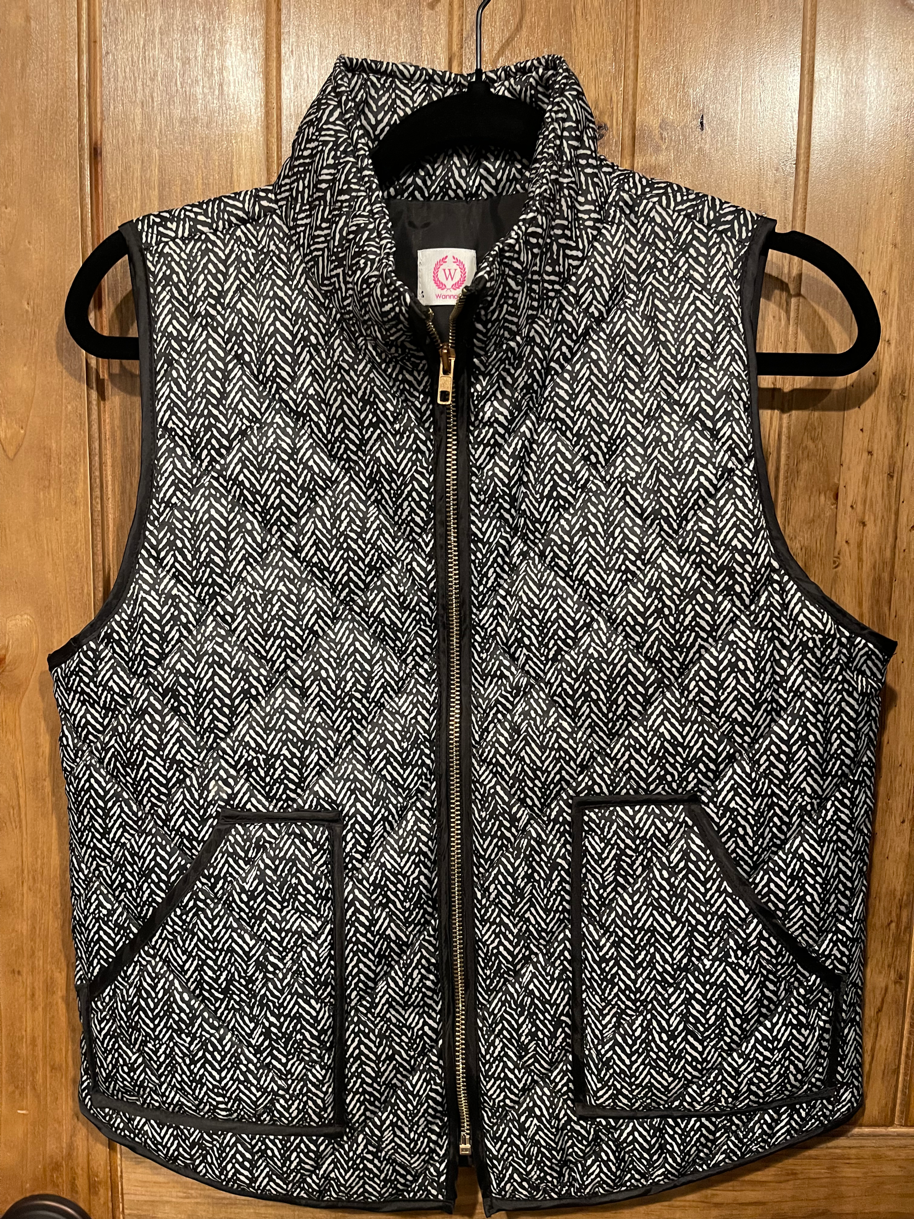 Wanna B Black and White Vest