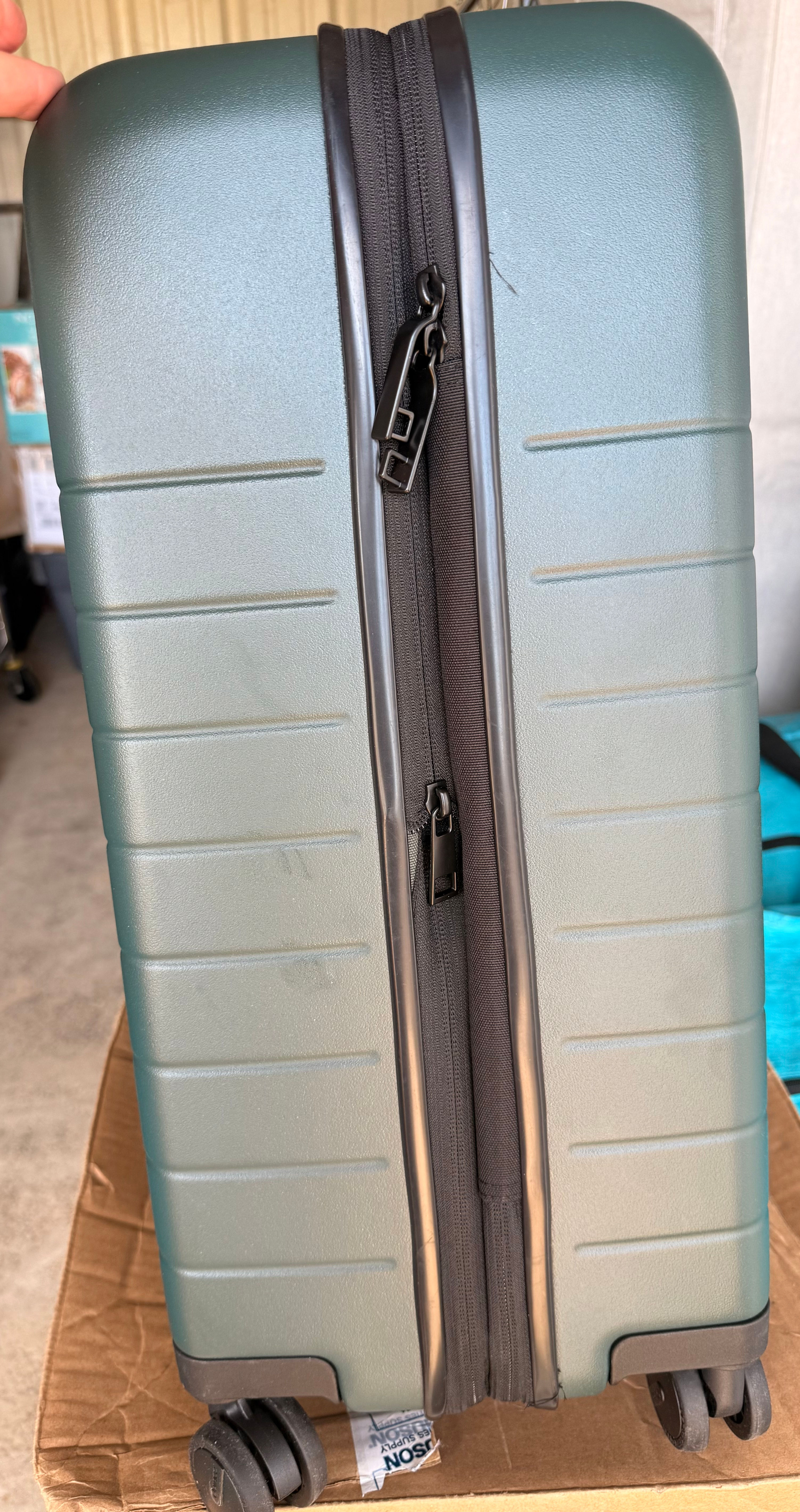 Quince Dark Green Small Expandable Carry-On Suitcase