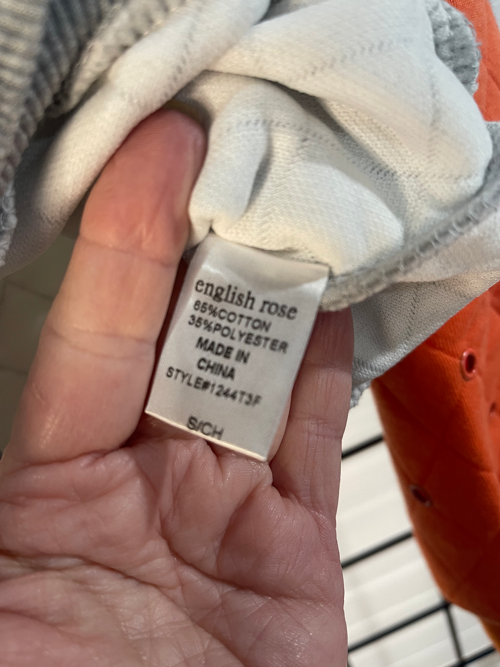 Thumbnail: English Rose Small Sweatshirt with Orange Sleeves 