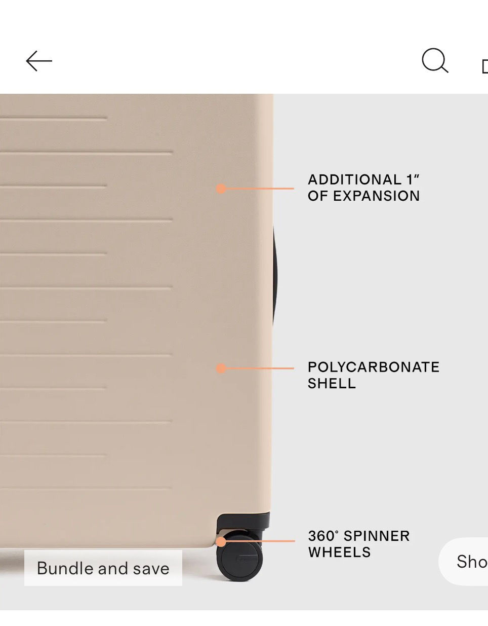 Thumbnail: Quince Large Tan Expandable Check-In Suitcase 