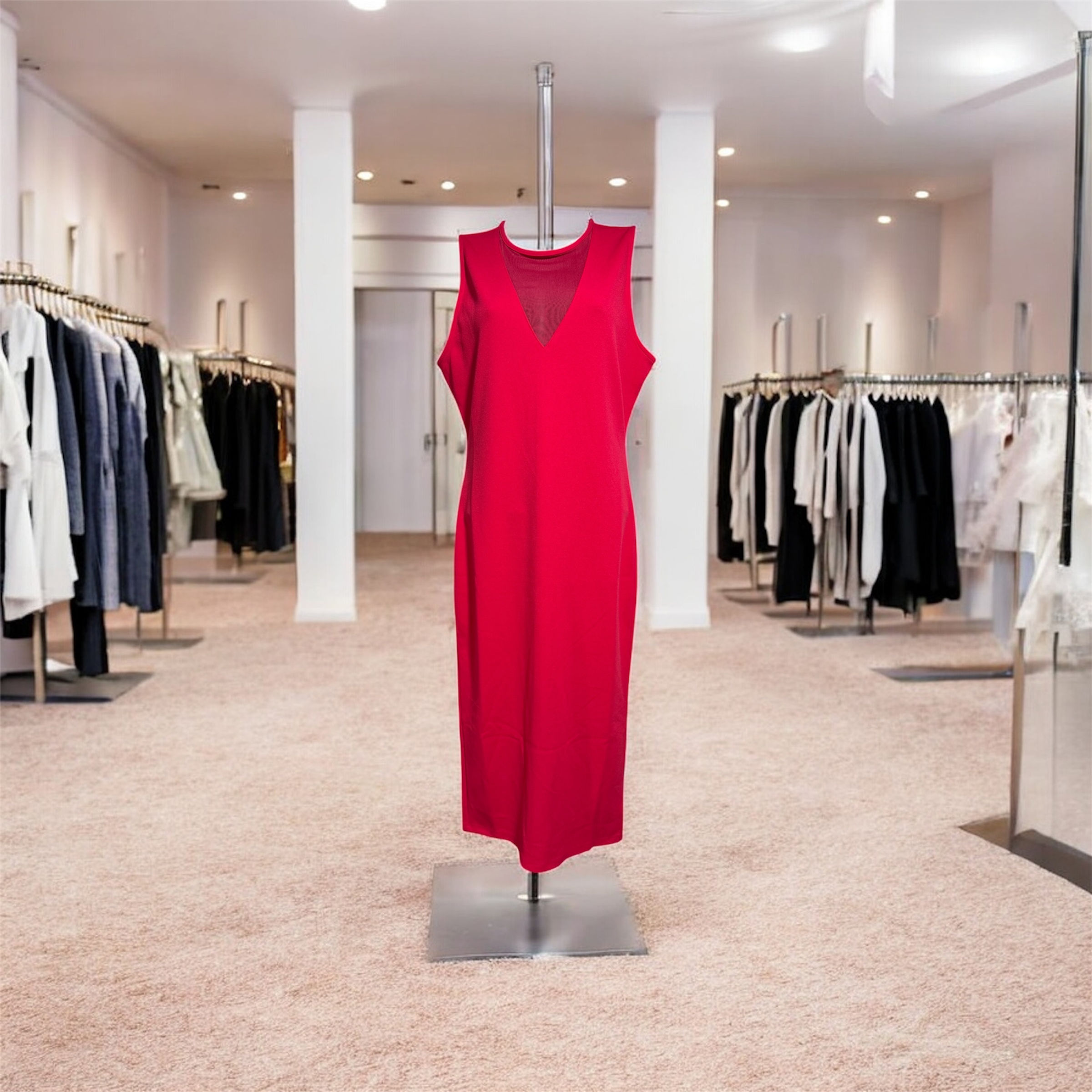 The Drop Red Midi Dress . 