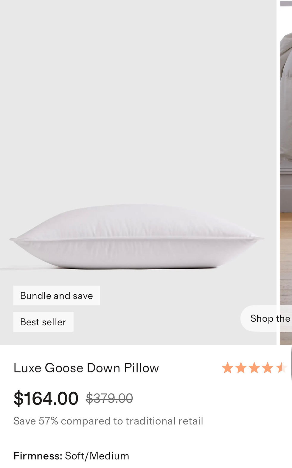 Thumbnail: Quince Luxe Goose Down King Size Pillow