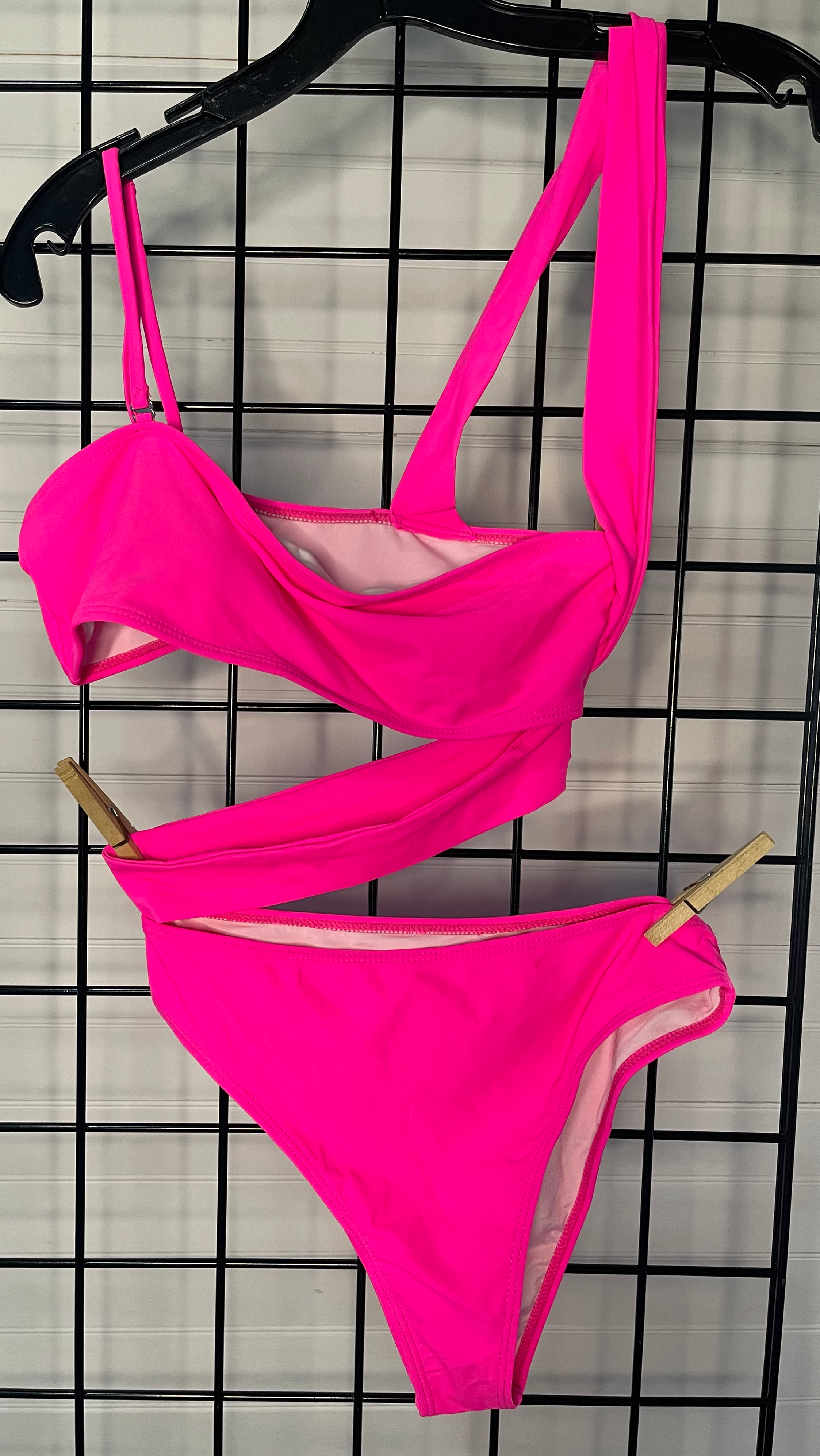 Pink one piece swimsuit 