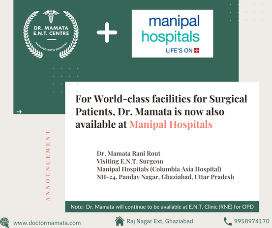 Dr. Mamata Focus On Patient Satisfaction As Most Important Aspect She is now available at Manipal Hospital Ghaziabad for IPD / Surgeries.